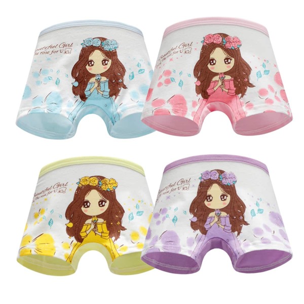 

Toddler Girls 4pcs Figure Graphic Underwear, Multicolor