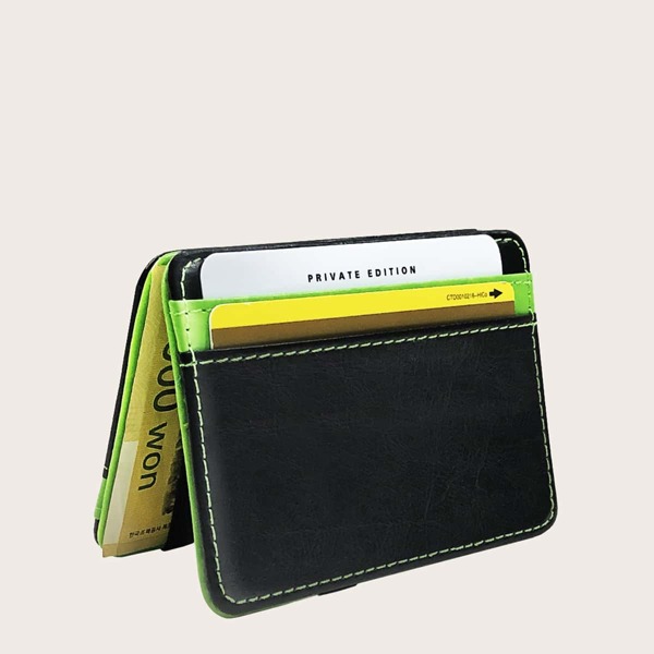 

Stitch Trim Purse With Card Holder, Black