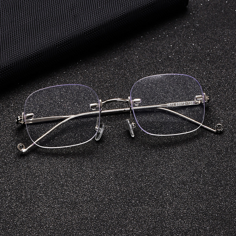 

Guys Rimless Frame Glasses, Silver