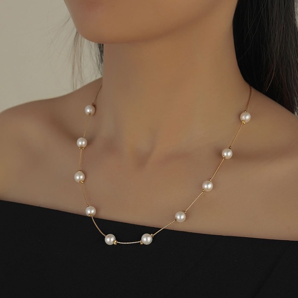 

Faux Pearl Decor Necklace, Multicolor