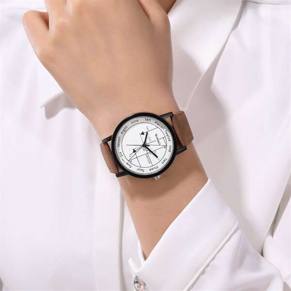 

Geometric Pattern Round Pointer Quartz Watch