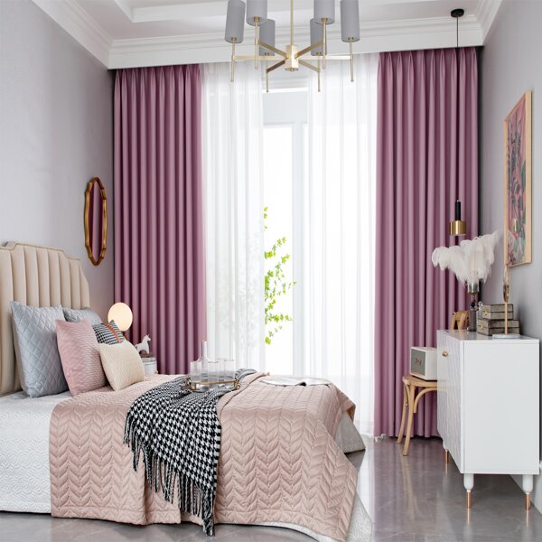 

Plain Single Panel Blackout Curtain, Pink
