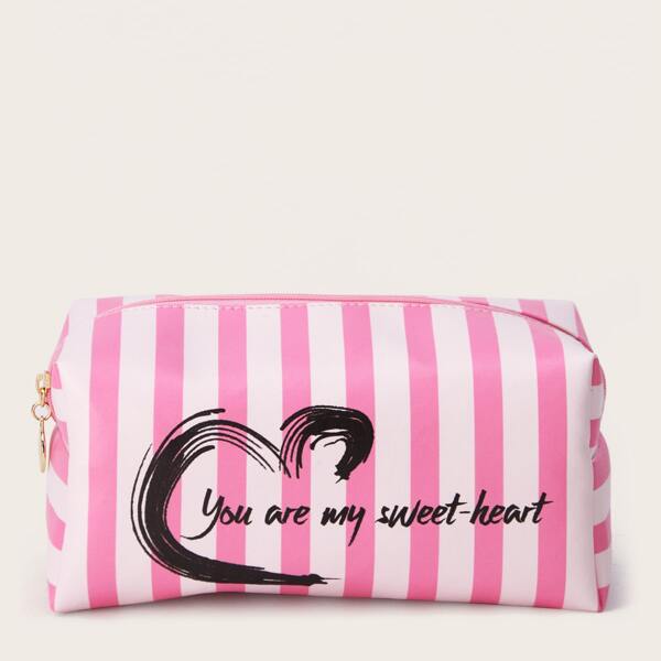 

Striped Zipper Makeup Bag, Multicolor