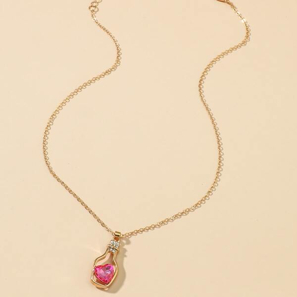 

Perfume Bottle Charm Necklace, Gold