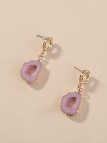 Pink Drop Earrings - Pink - View 4