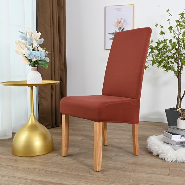 

Solid Color Stretchy Chair Cover, Rust brown
