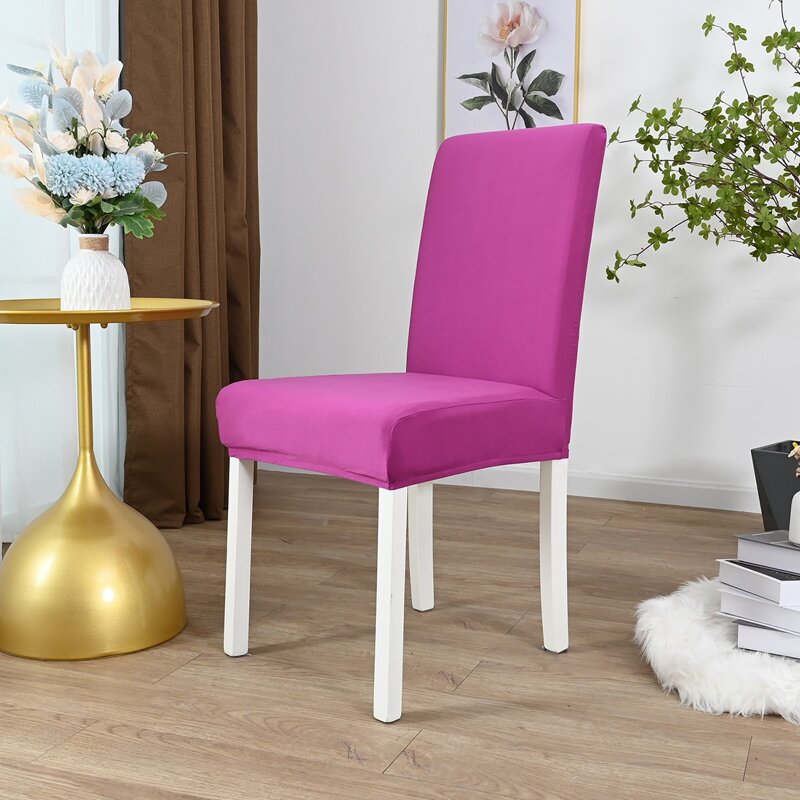 

Solid Color Stretchy Chair Cover, Red violet