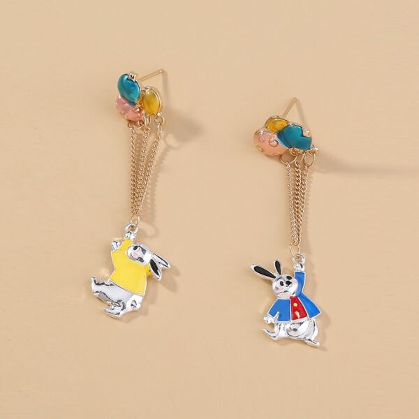 

Rabbit Drop Earrings, Multicolor