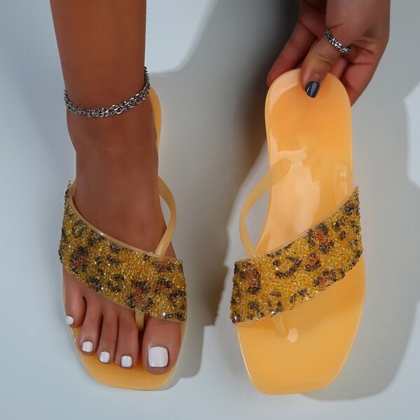

Rhinestone Decor Flip Flops, Yellow