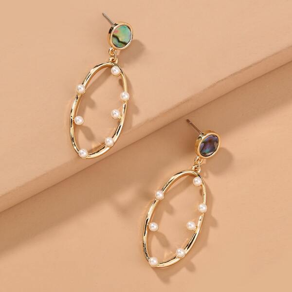

Faux Pearl Geo Decor Drop Earrings, Multicolor