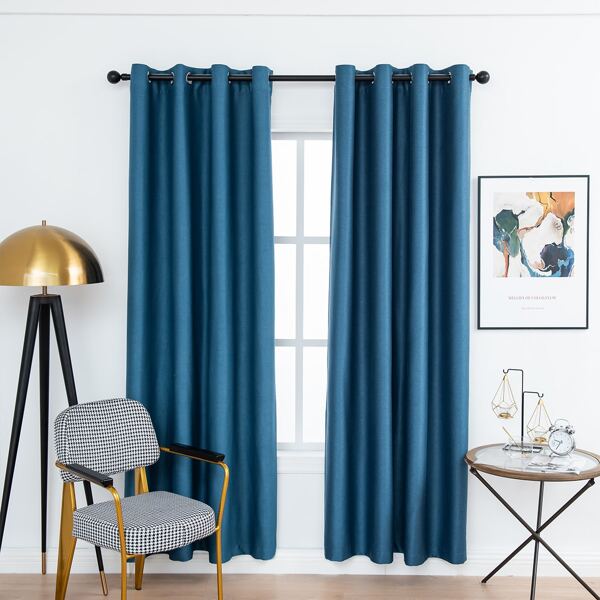 

Solid Color Single Panel Curtain, Blue