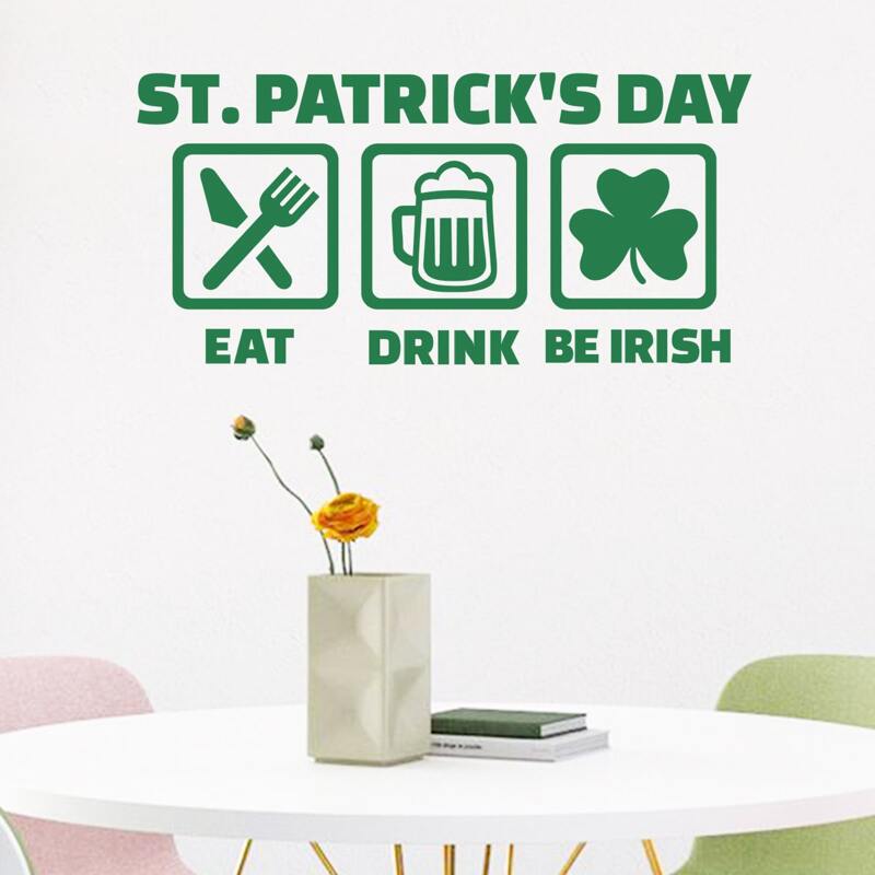 

Saint Patrick's Day Pattern Wall Sticker, Green