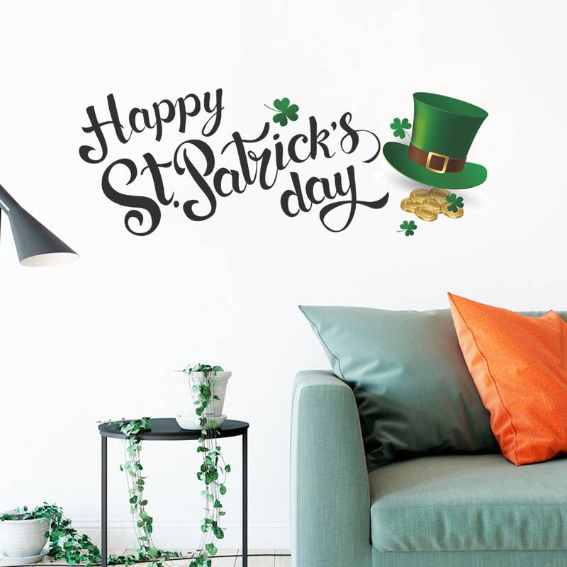 

Saint Patrick's Day Pattern Wall Sticker, Multicolor