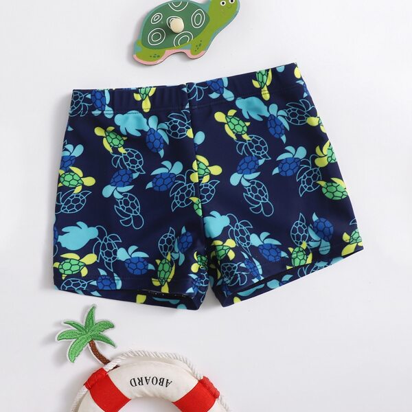 

Toddler Boys Turtle Print Swim Shorts, Navy blue