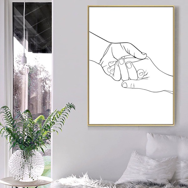 

Hand Print Wall Painting Without Frame, White