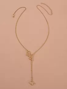 Nooxian Bee Charm Necklace - Yellow Gold - View 2