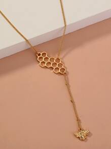 Nooxian Bee Charm Necklace - Yellow Gold - View 5