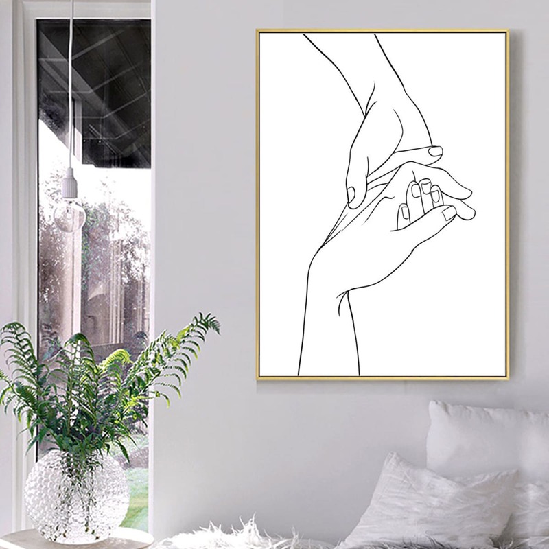

Hand Print Wall Painting Without Frame, White