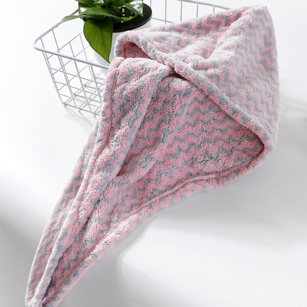 

Chevron Pattern Hair Drying Cap, Pink