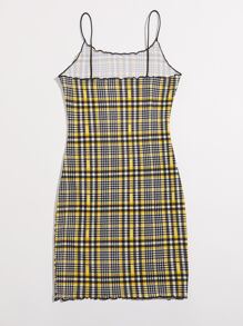 SHEIN EZwear 大碼生菜邊格紋洋裝