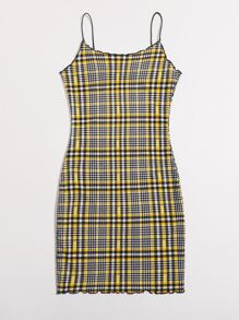 SHEIN EZwear 大碼生菜邊格紋洋裝