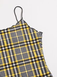 SHEIN EZwear 大碼生菜邊格紋洋裝