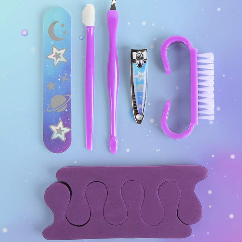 

7pcs Star Pattern Nail Tool Set, Purple