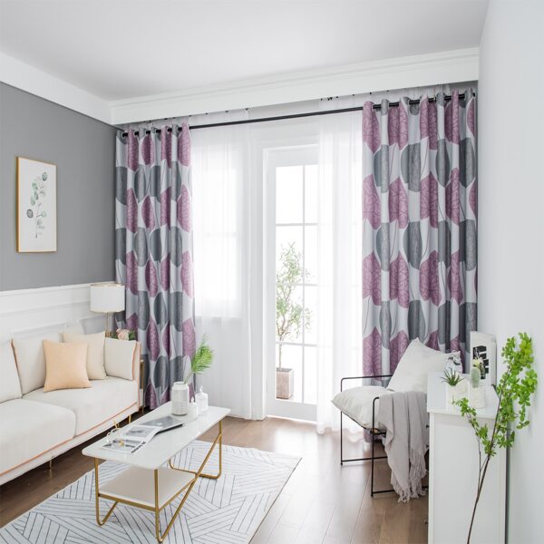 

Leaf Print Single Panel Blackout Curtain, Multicolor