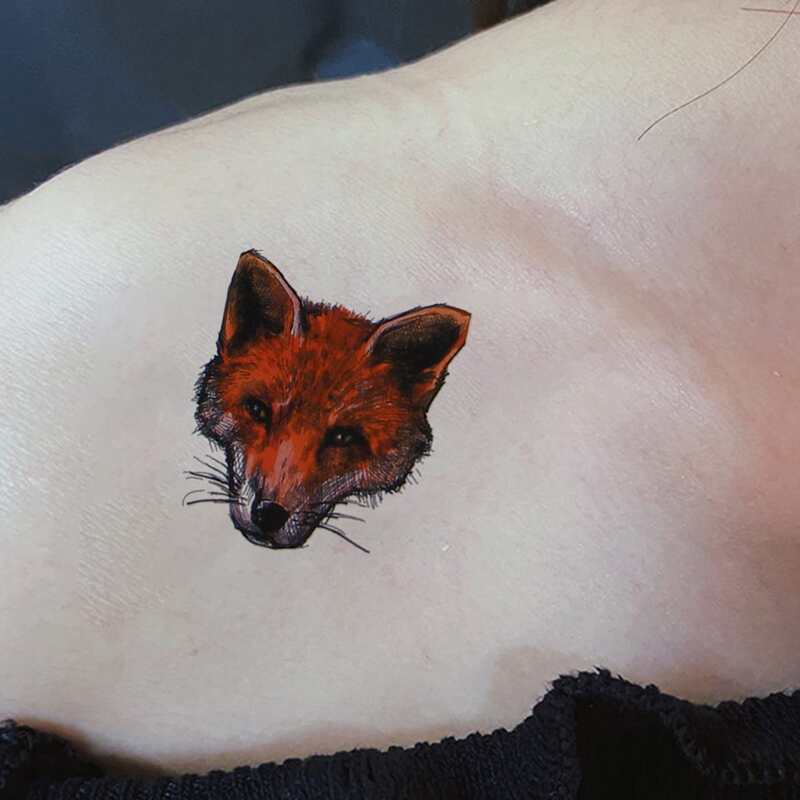 

1sheet Fox Pattern Tattoo Sticker, Multicolor