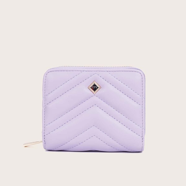 

Chevron Zip Around Purse, Purple