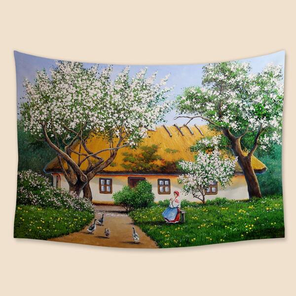 

Landscape Print Tapestry, Multicolor