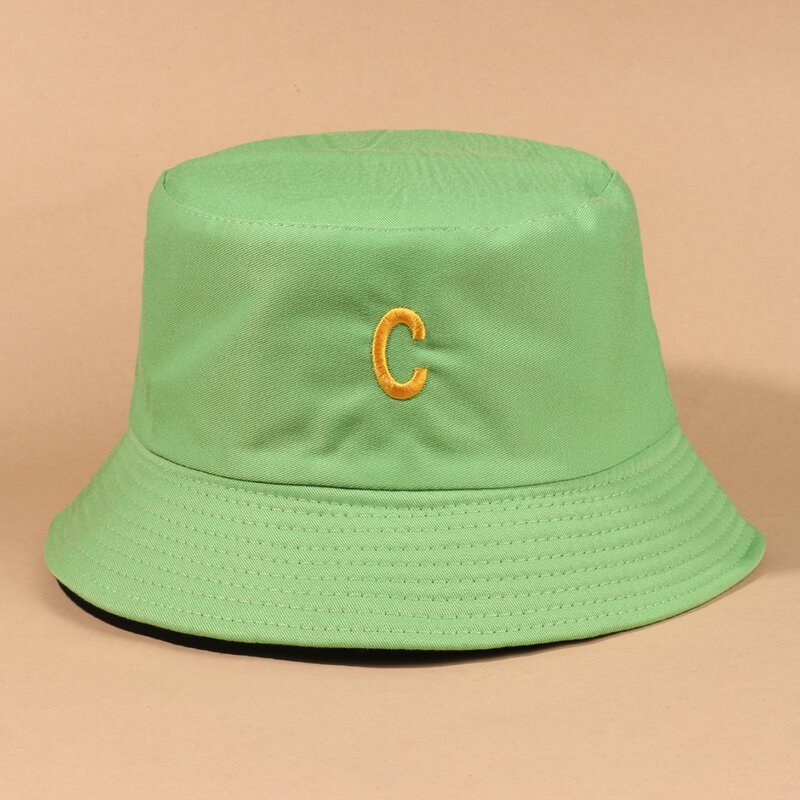 

Letter Embroidery Bucket Hat, Green