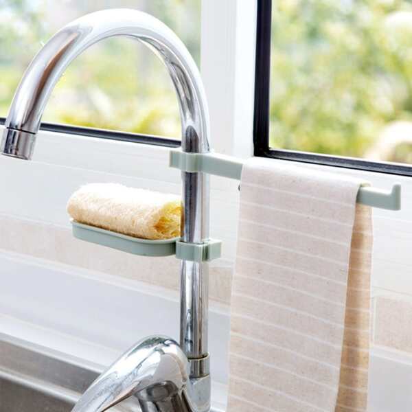 

1set Faucet Drain Rack, Blue