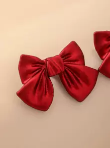 Andkiss 蝴蝶结耳钉 情人节 - 紅色 - 查看 3