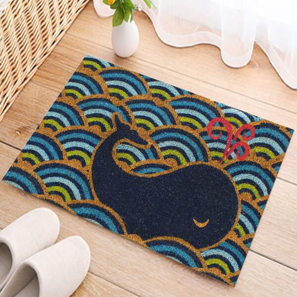 

Whale Print Floor Mat, Multicolor