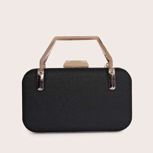 

Minimalist Clip Top Box Bag, Black