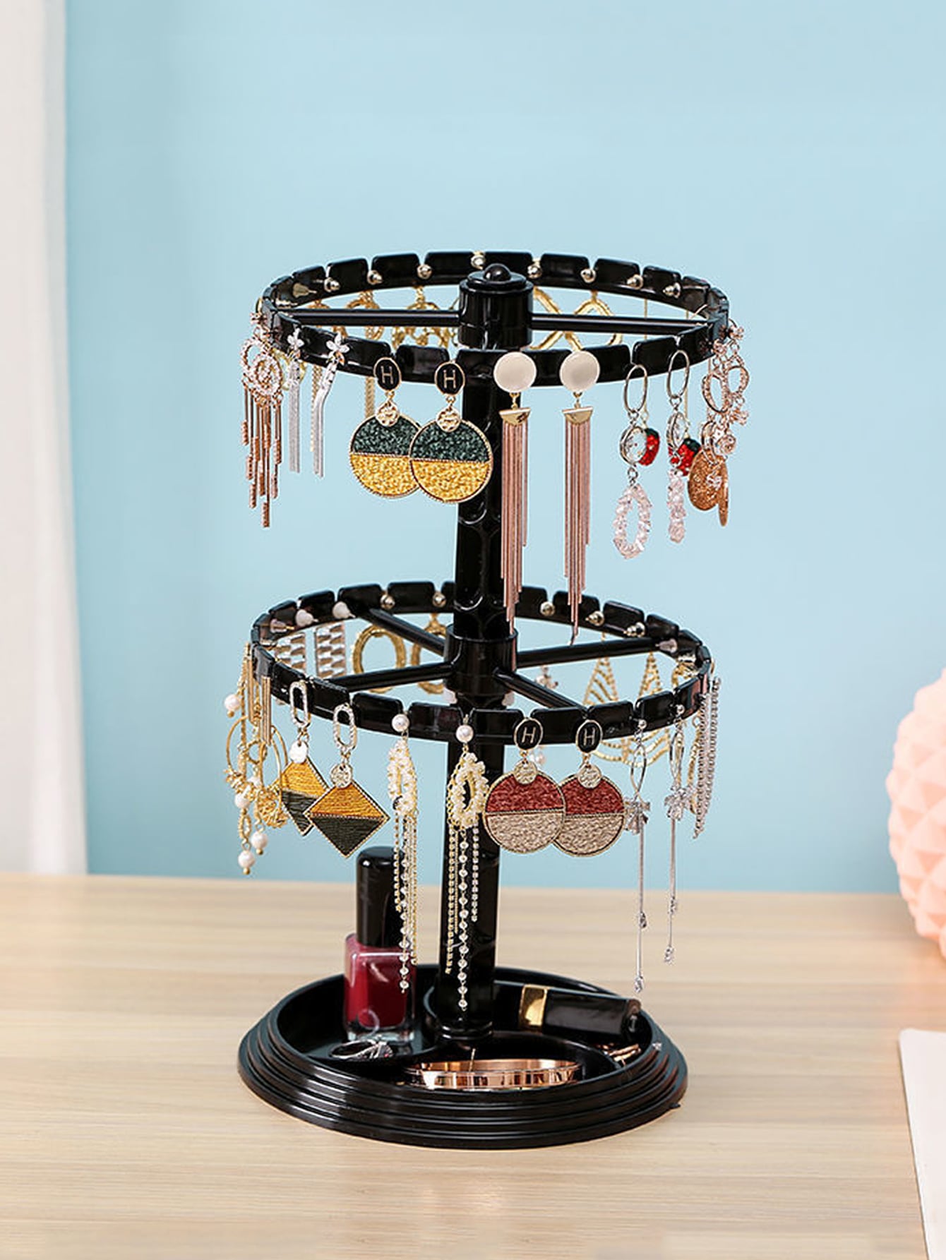 carousel storage racks on 1pc Rotatable Jewelry Storage Rack Shein Eur