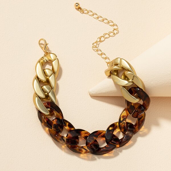

Color Block Chain Bracelet, Multicolor