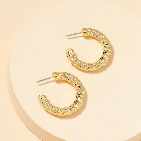 

Textured Hoop Earrings, Gold