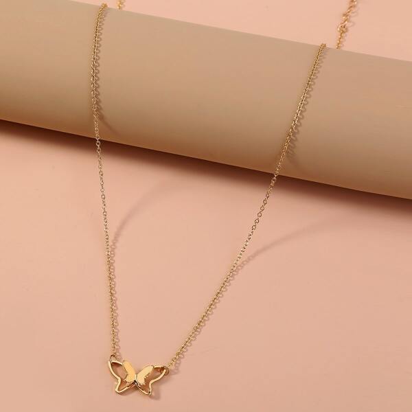 

Butterfly Charm Necklace, Gold
