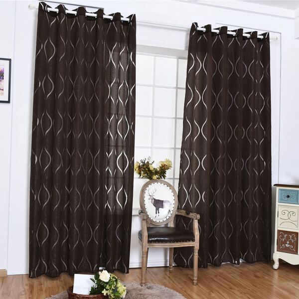 

Wave Pattern Single Panel Curtain, Brown