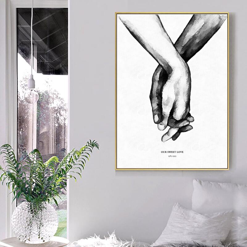 

Hand Print Wall Painting Without Frame, White