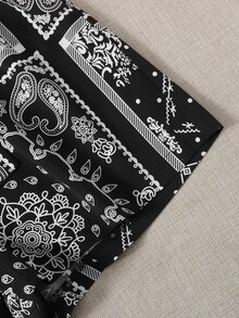 Paisley Print Belted Shorts
