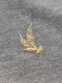 Manfinity NiteLyfe 男士棉小高領鳥刺繡襯衫 - 深灰色 - 查看 3