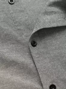 Manfinity NiteLyfe 男士棉小高領鳥刺繡襯衫 - 深灰色 - 查看 4