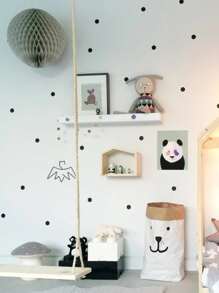Polka Dot Pattern Wall Sticker - màu đen - Xem 2