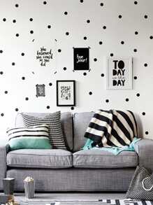 Polka Dot Pattern Wall Sticker - màu đen - Xem 4