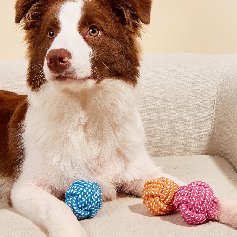 

1pc Random Color Cotton Ball Pet Chew Toy, Multicolor