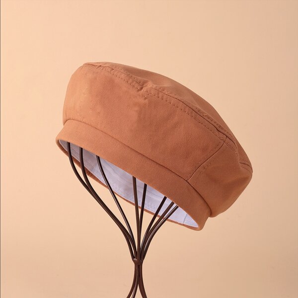 

Simple Solid Beret, Brown