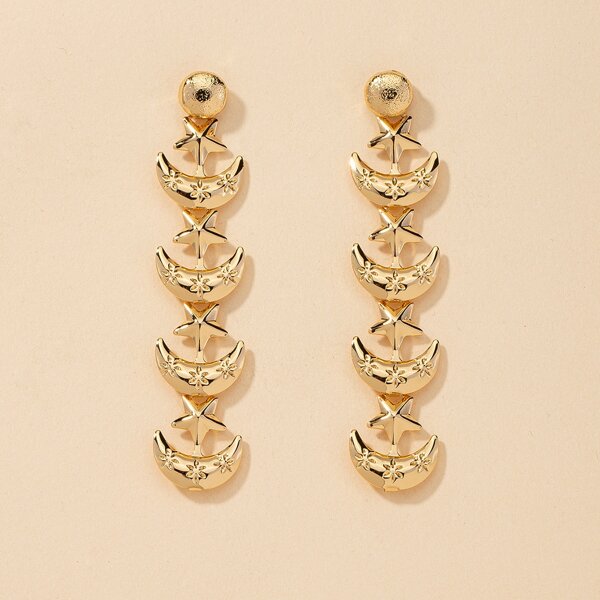 

Star Moon Decor Earrings, Gold